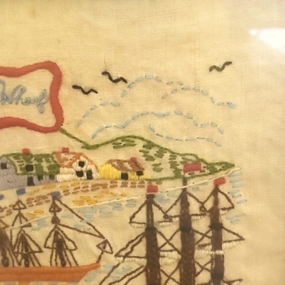 Vintage 'Olde Salem' Nautical Theme Embroidery